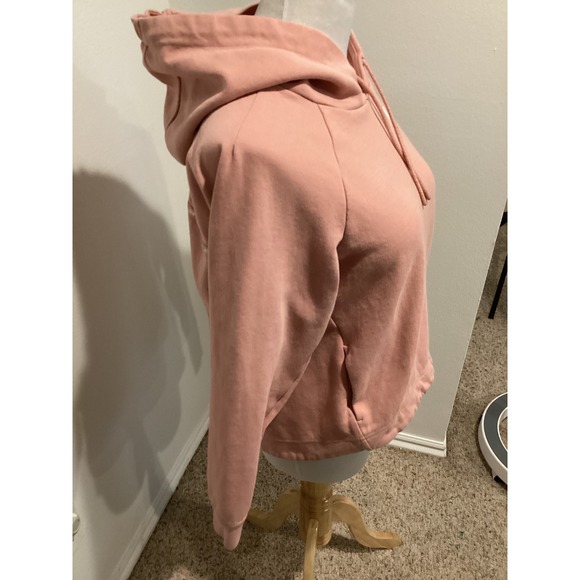 Nike Sportswear Women Pink Fleece Pullover Hoodie Long Sleeve Logo Sz M - Picture 2 of 5